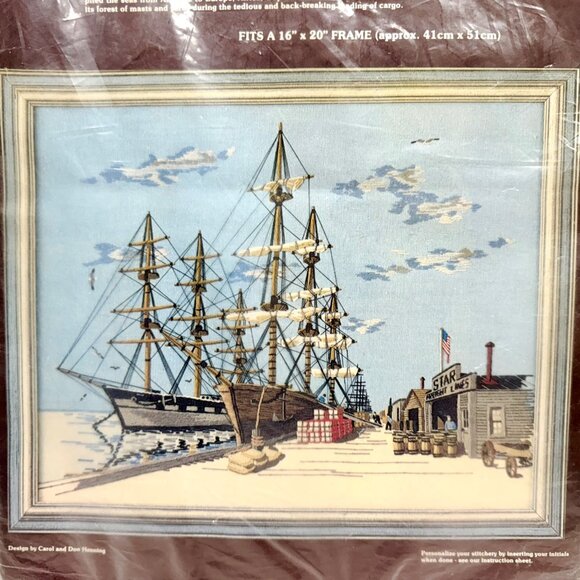 Vintage Paragon Stitchery Creative Crewel Stamped Needlecraft Kit Sealed (1980) - Picture 2 of 6